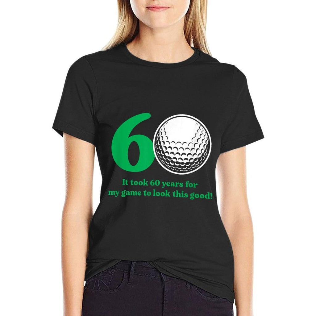60 Year Old Golfer Golfing Golf 60th Birthday  Oversized Silhouette T-Shirt