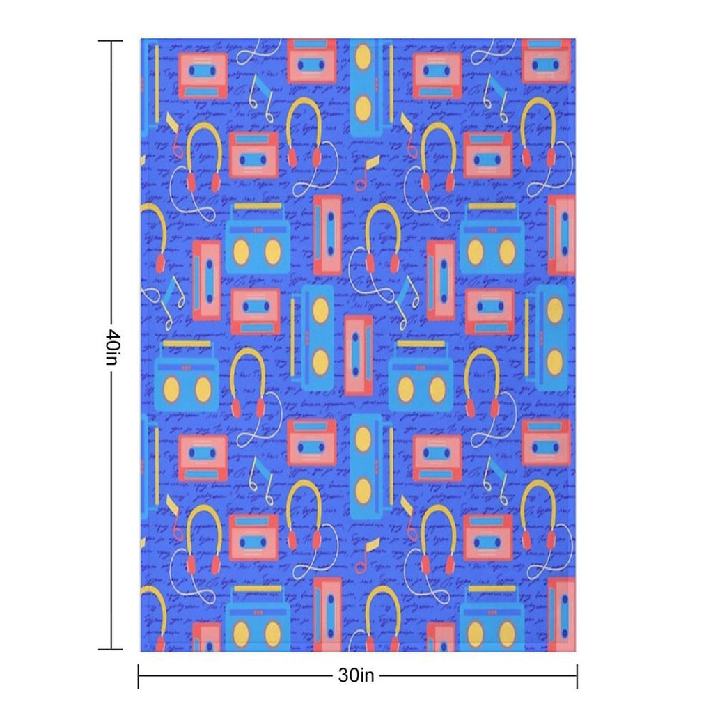 Cool Retro Music Travel-friendly Throw Blanket