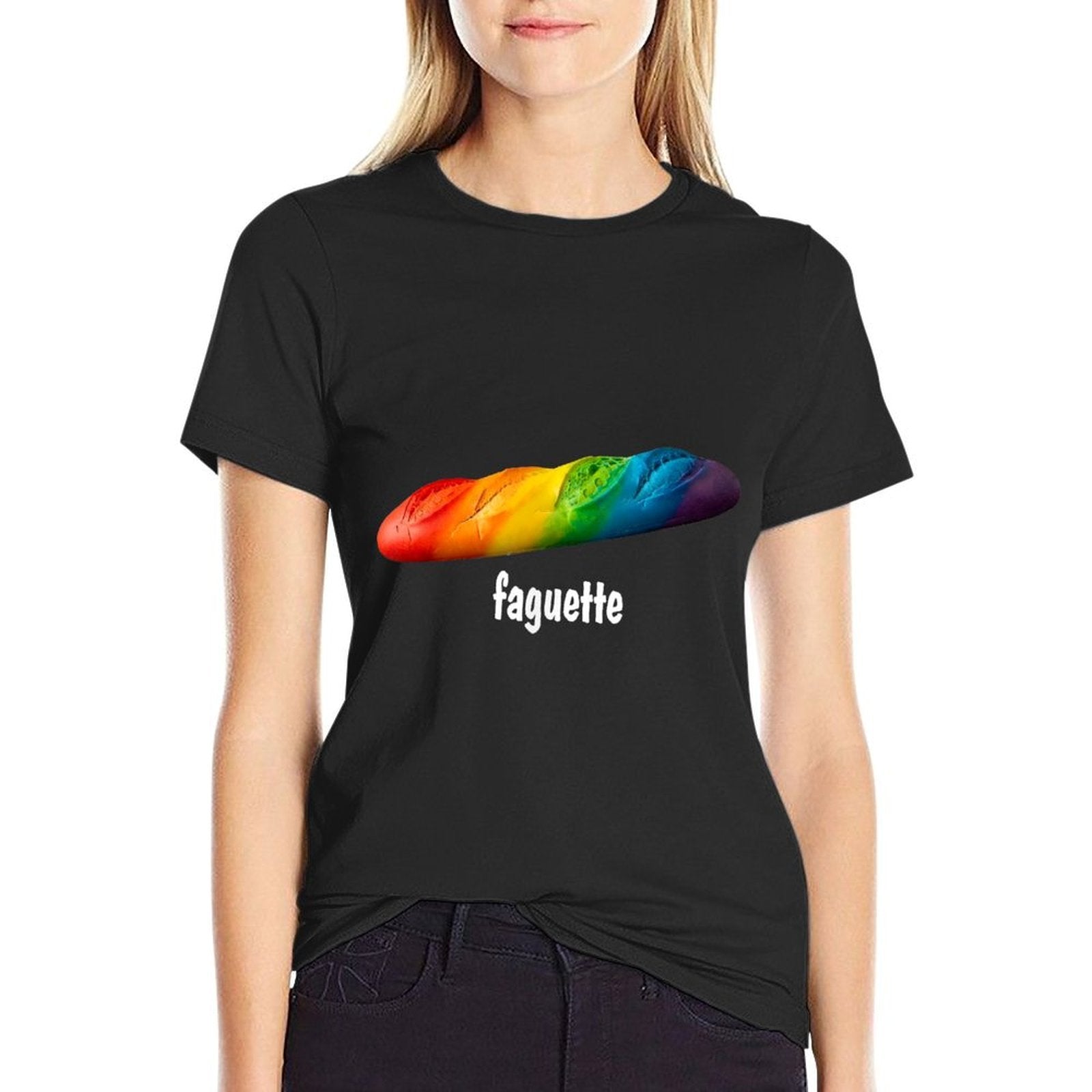 Funny Baguette Rainbow Faguette LGBT Pride Month Gay  Breathable T-Shirt