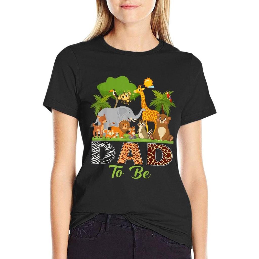 Soon To Be Dad Jungle Animal Safari Baby Announcement  Trendy Pattern T-Shirt