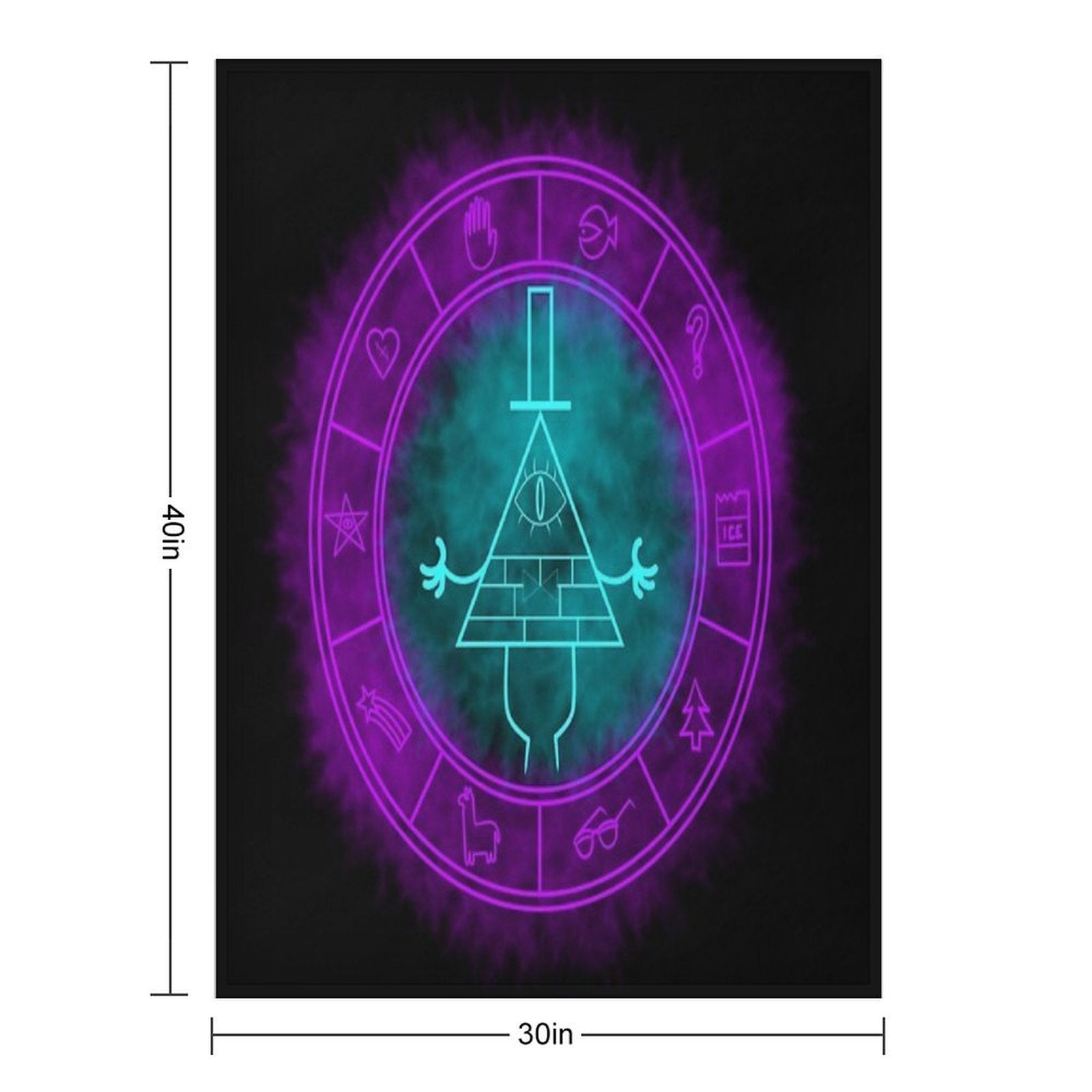 Bill Cipher Symbol Bluegreenpurple Anti-pilling Throw Blanket