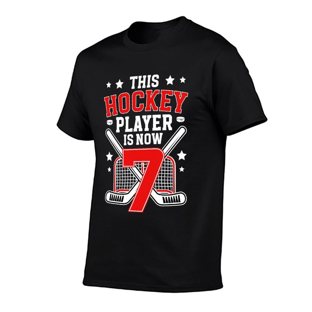 Kids 7th Ice Hockey Birthday Seven Year Old Ice Hockey Player Premium Comfortable T-Shirt