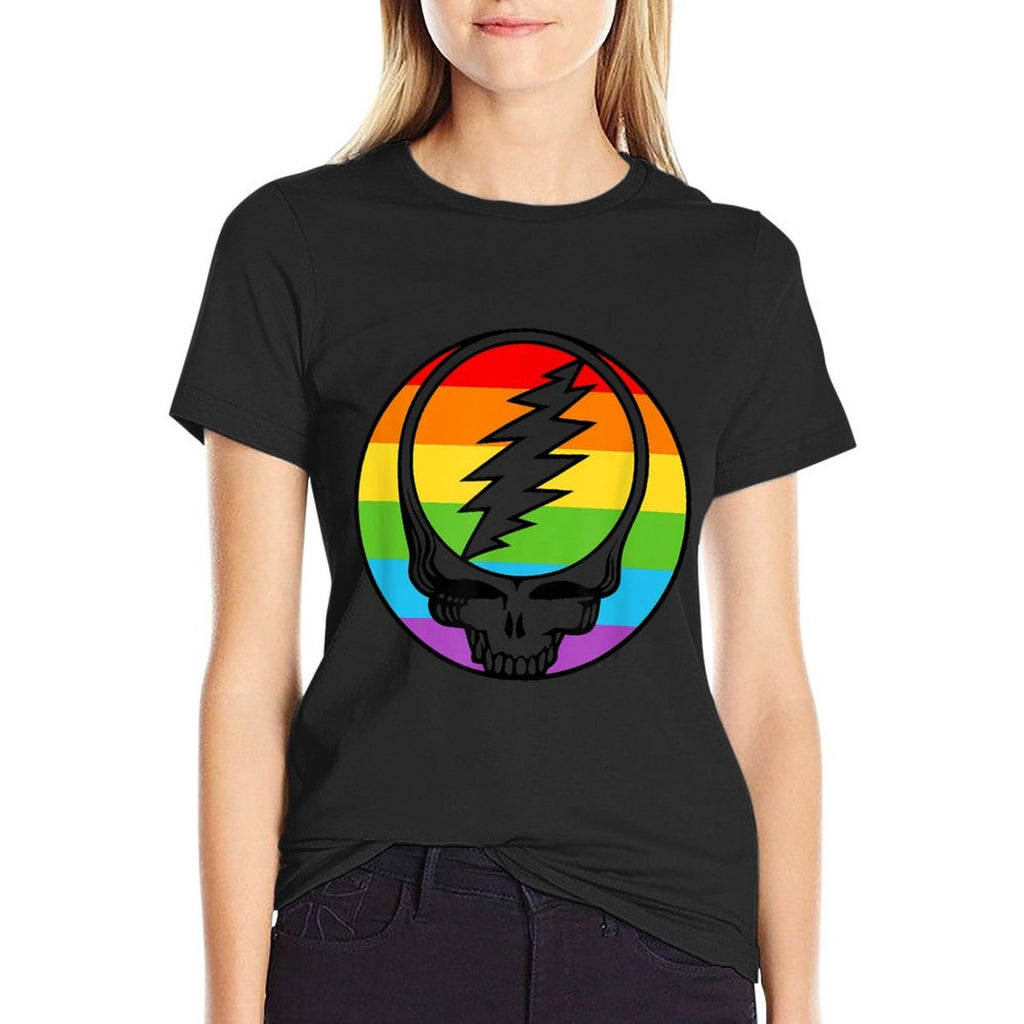 Grateful Dead Steal Your Face Rainbow Skull Band  Graphic-printed T-Shirt