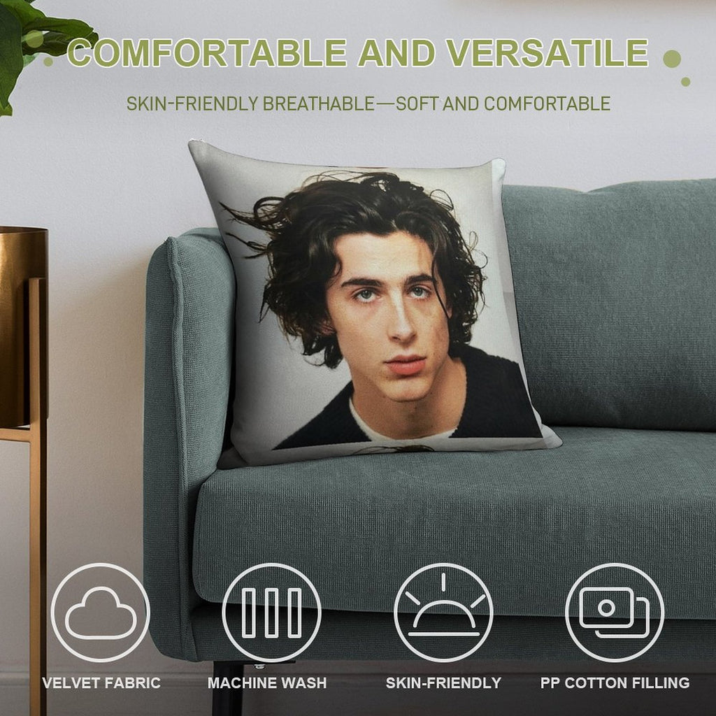Timothee Chalamet Soft Durable Construction Throw Pillow