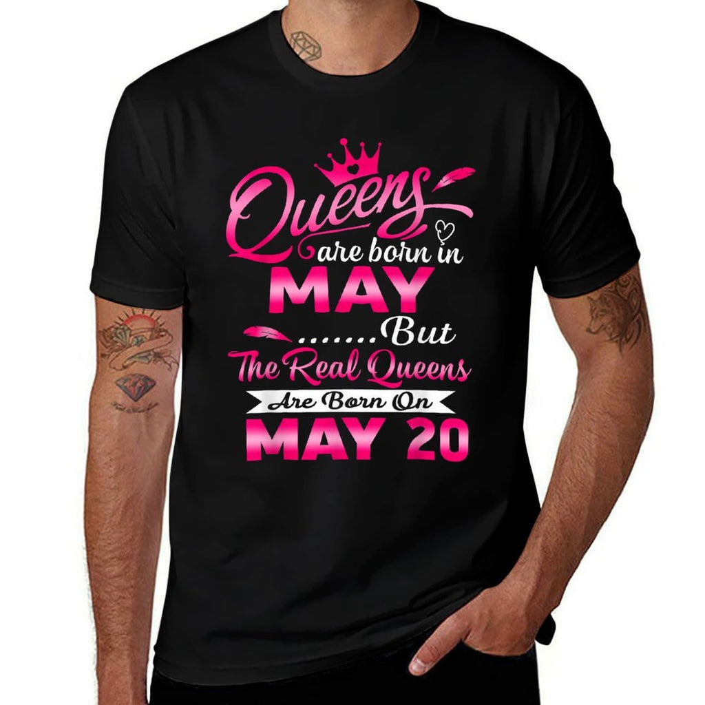 Real Queens Are Born On May 20th Birthday  Polyester Blend T-Shirt
