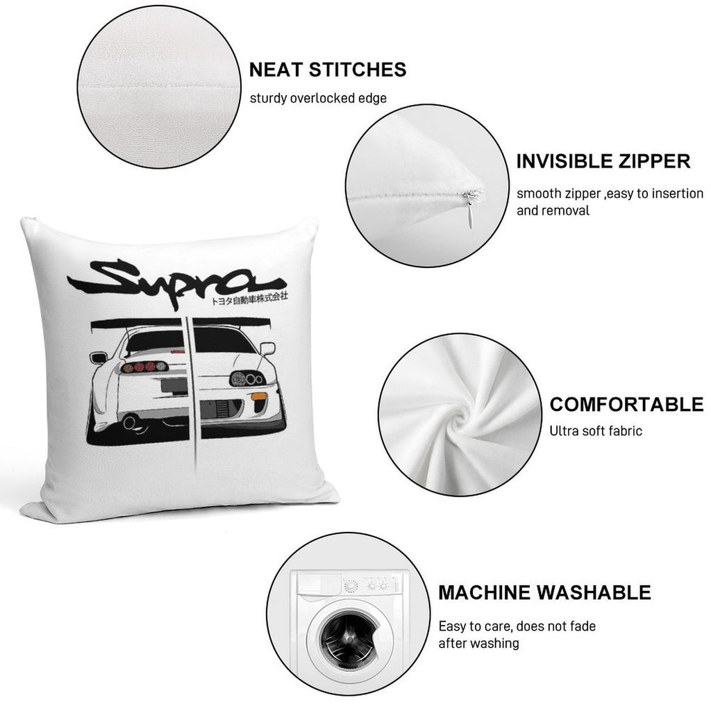 Toyota Supra MK IV - CarCorner Soft Shrink-Resistant Throw Pillow