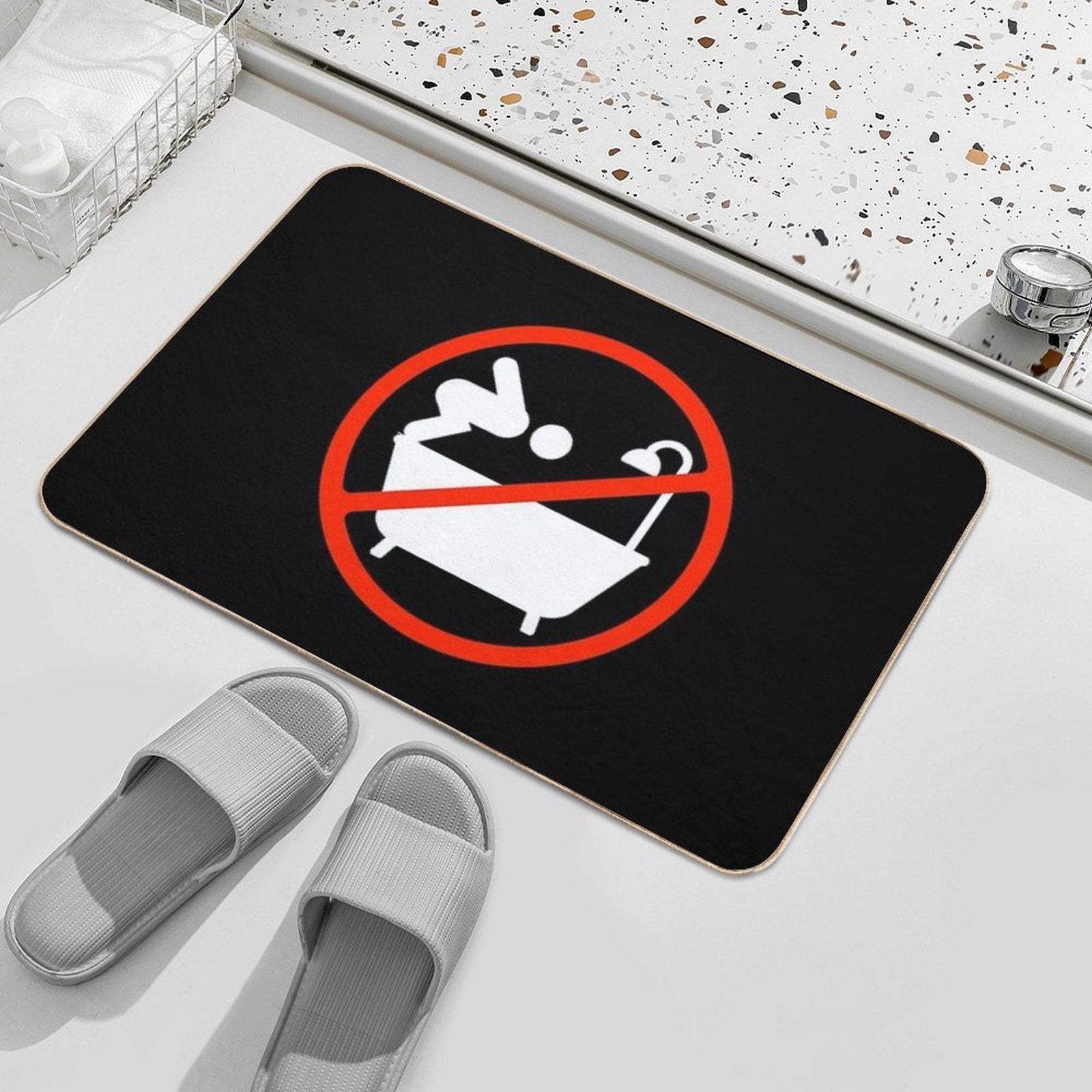 No Diving in The Bathtub  Repositionable Bath Mat