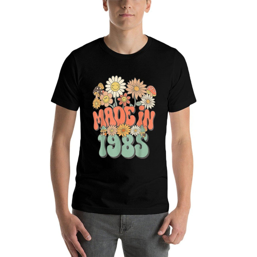 Made In 1985 Floral Hippie Groovy Daisy Flower 40th Birthday Comfortable T-Shirt