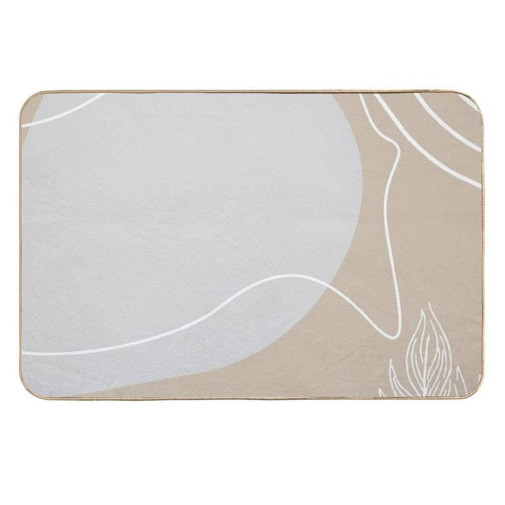 Abstract Floral Grey Pattern with Lines  High-Traffic Bath Mat