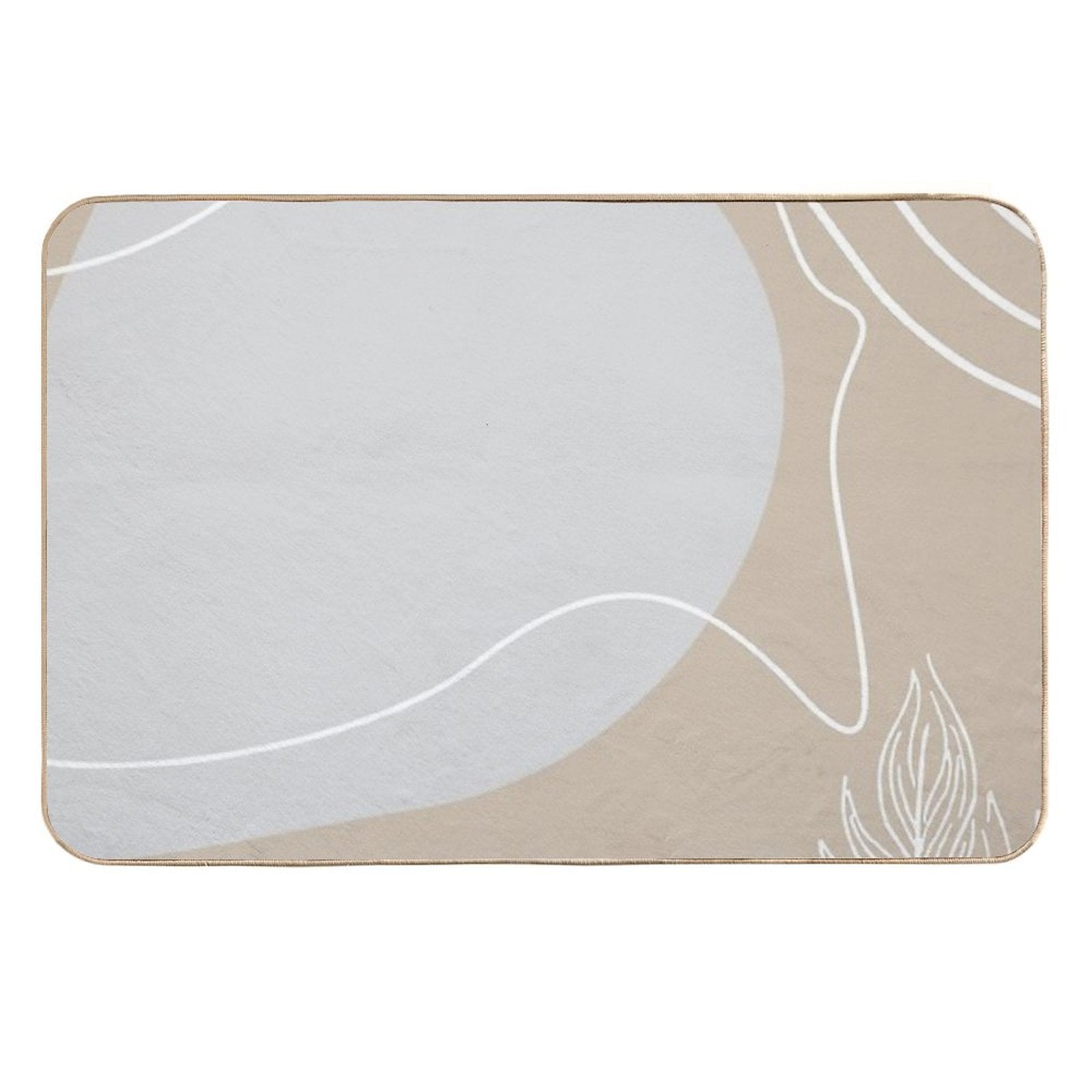 Abstract Floral Grey Pattern with Lines  High-Traffic Bath Mat