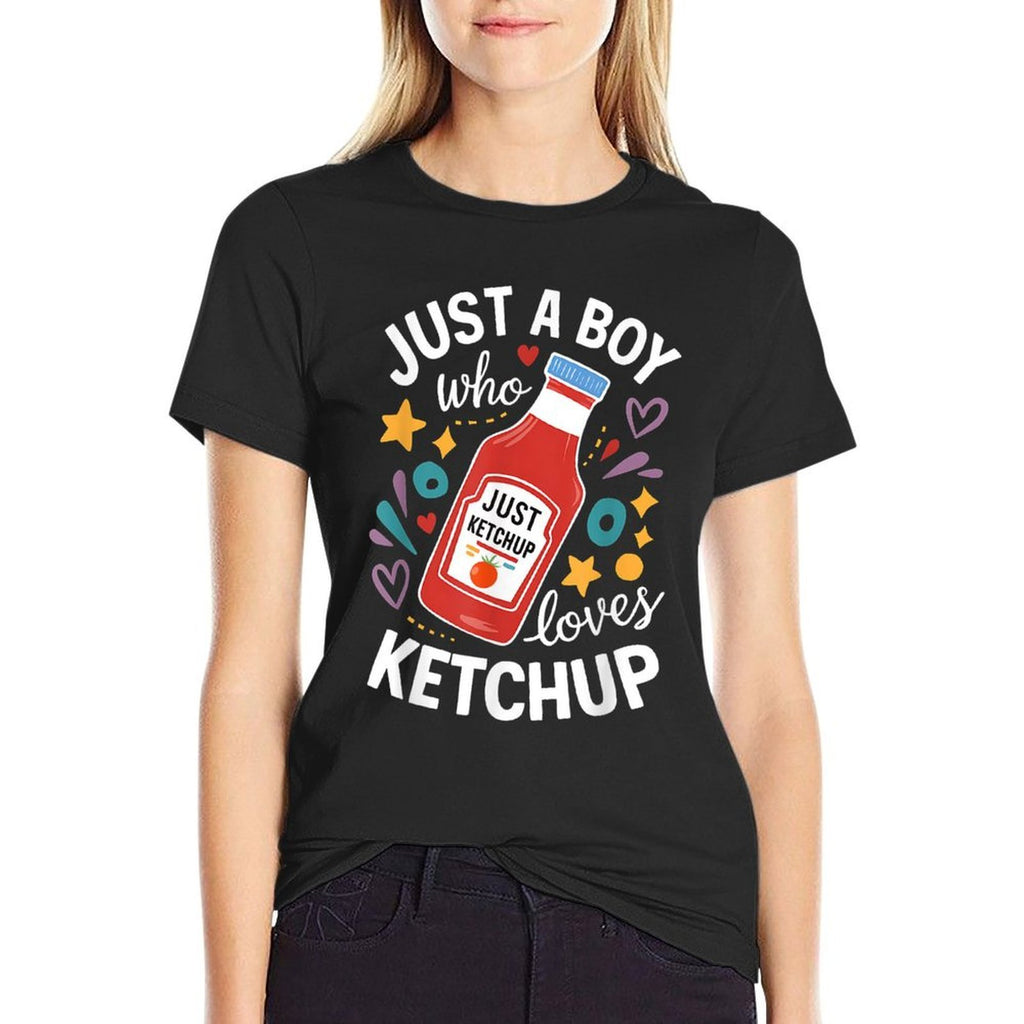 Funny Ketchup Costume Kids Just A Boy Who Loves Ketchup  Eco-friendly Material T-Shirt