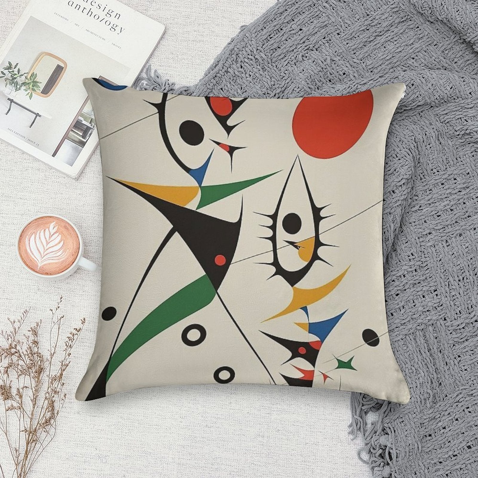 Joan Miro Soft High-Density Material Throw Pillow