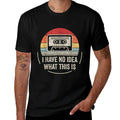 Retro Cassette Kids Funny, Classic Fit,, Black  Stretchy T-Shirt