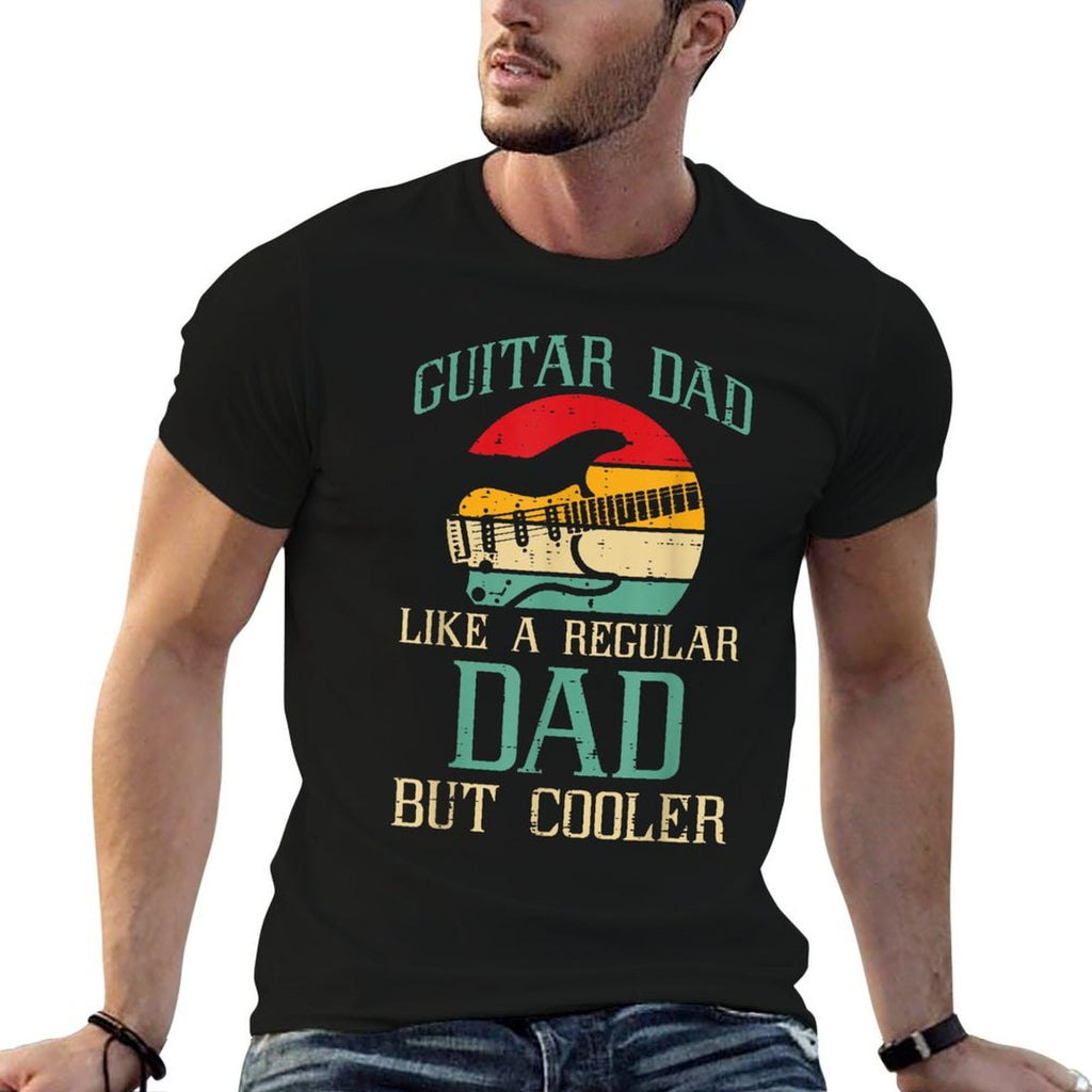 Guitar Dad Like Regular But Cooler Funny Fathers Day Papa  Oversized Silhouette T-Shirt