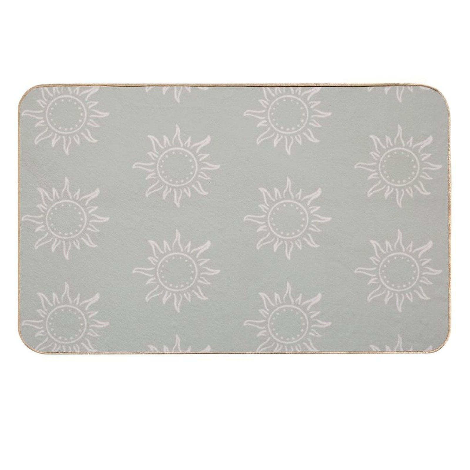 Cute Boho Sun Pattern Bohemian Aesthetic In Muted Colors Pale Green  Multi-Purpose Bath Mat