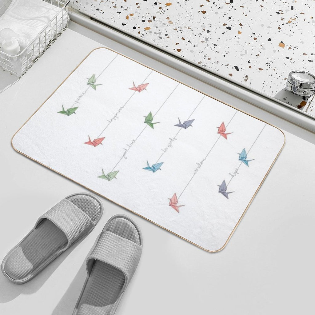 All I Wish for You - Tsuru's Symbolism  Dirt-Trapping Bath Mat