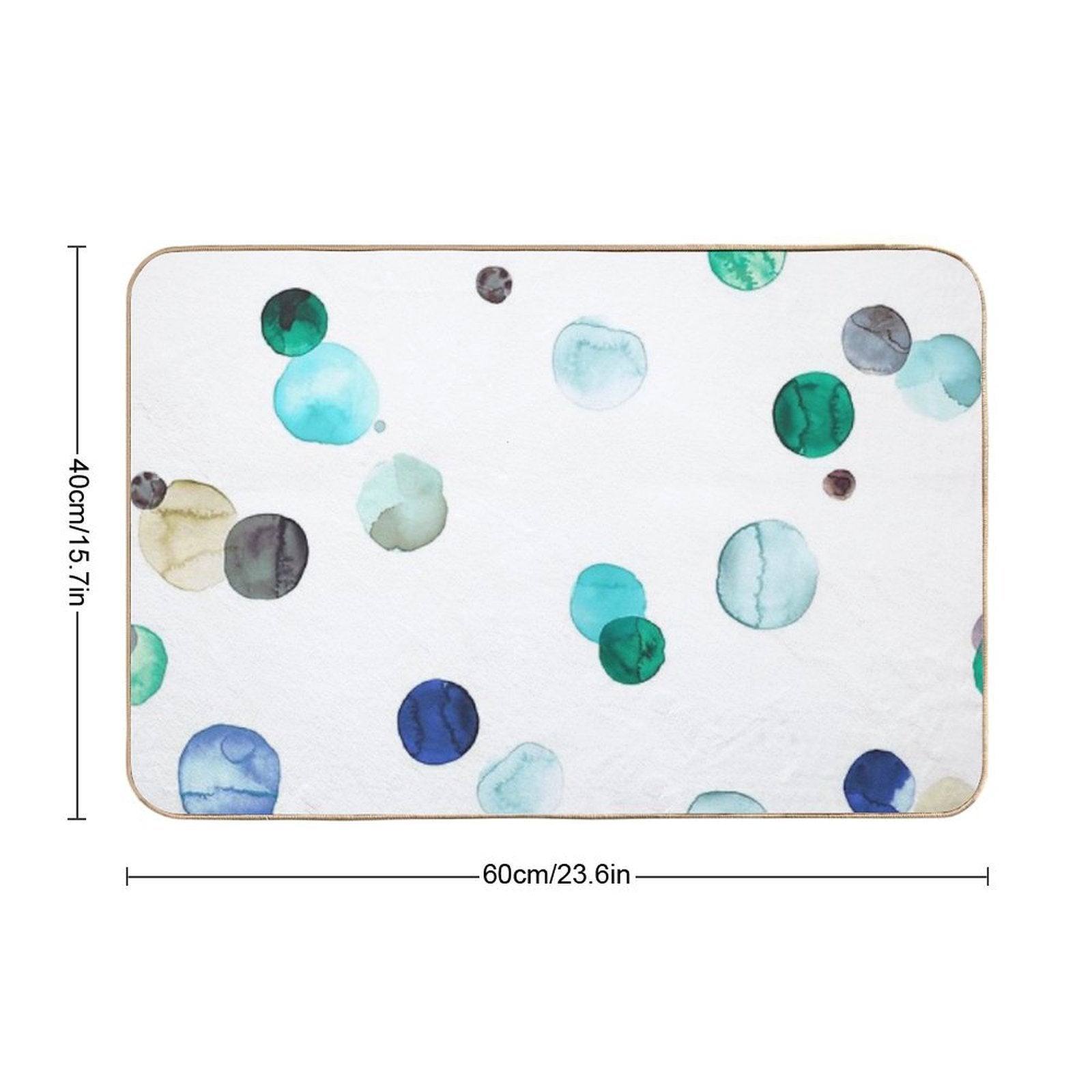 Watercolor Polka Dots - Geometric Dot Print - Blue  Dirt-Trapping Bath Mat