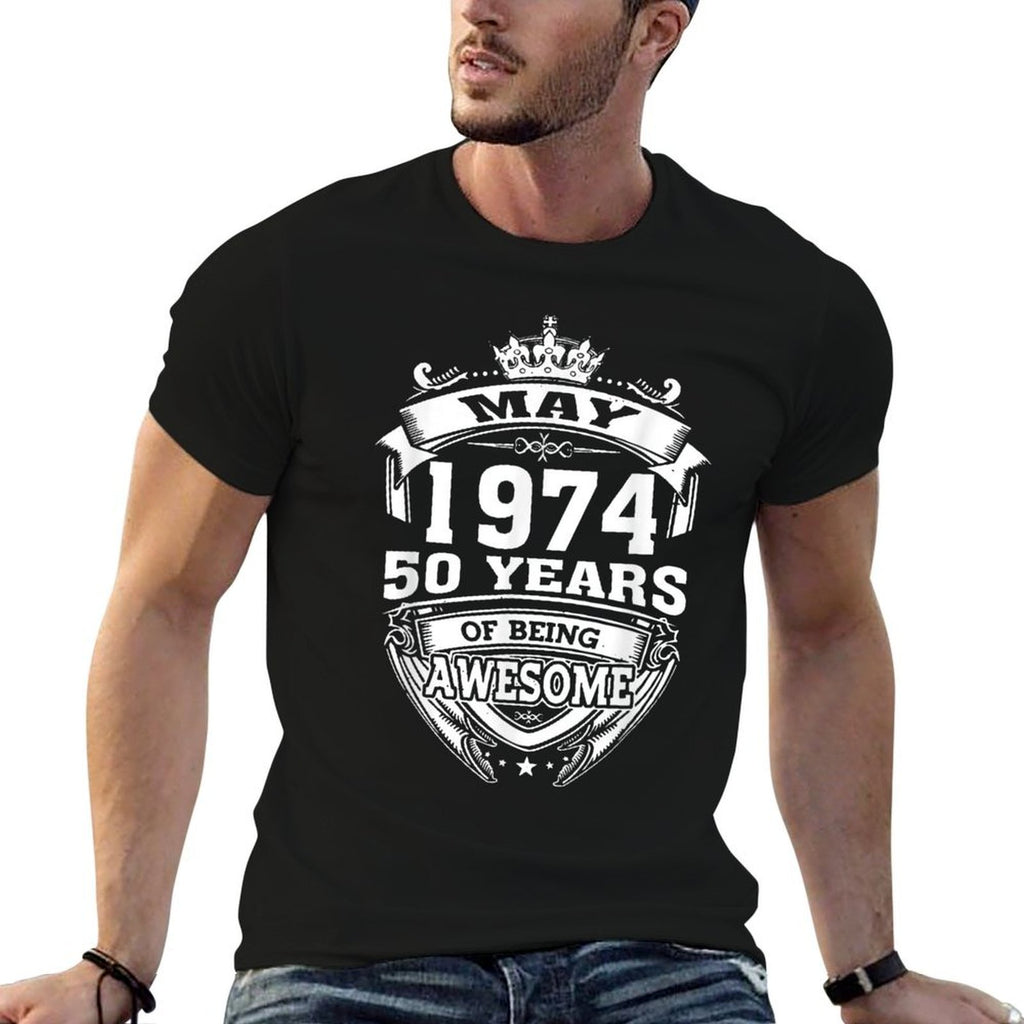 May 1974 50 Years Of Being Awesome 50th Birthday  Soft T-Shirt