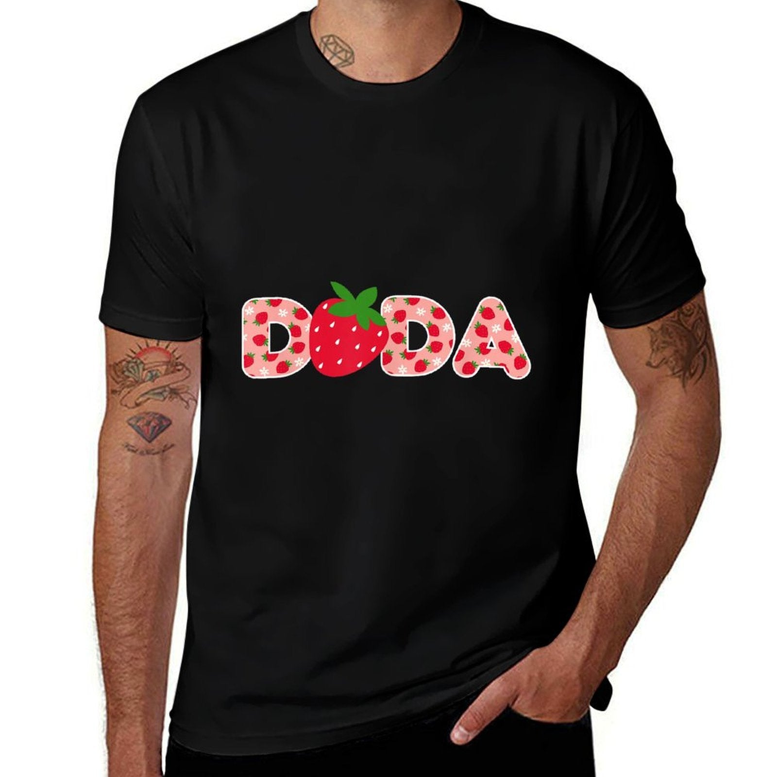 Dada Strawberry First Birthday Family Funny Strawberry  Eco-friendly Material T-Shirt