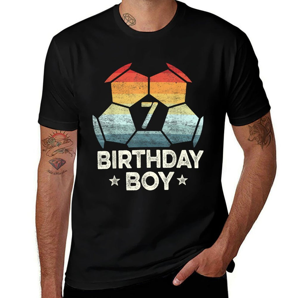 7 Year Old Soccer Player Gifts 7th Birthday Boy Seventh Bday  Soft T-Shirt