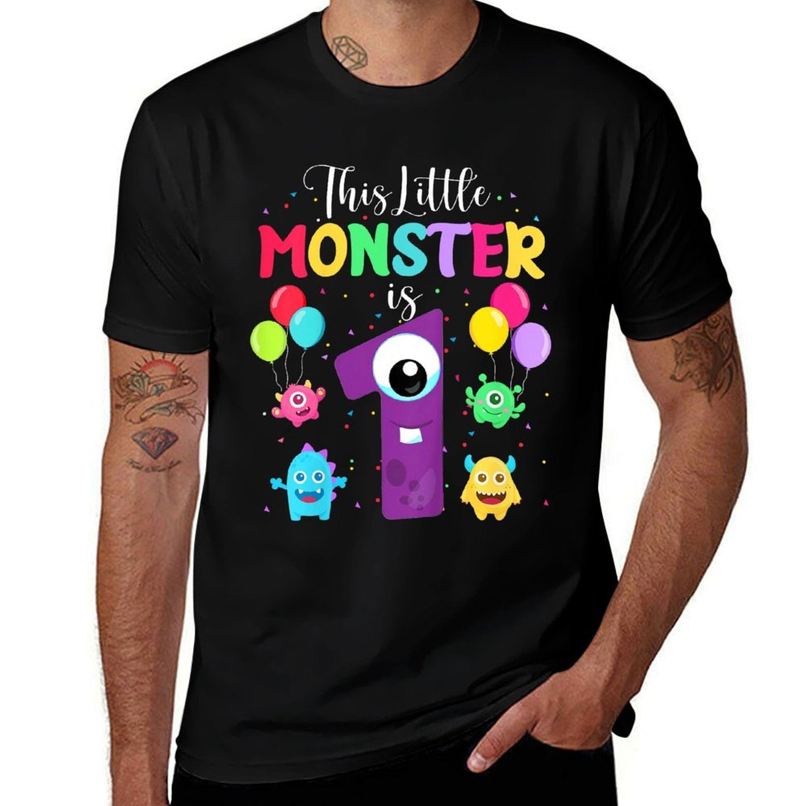 Kids 1st Birthday Outfit Boy Girl This Little Monster Is 1  Vintage-inspired T-Shirt
