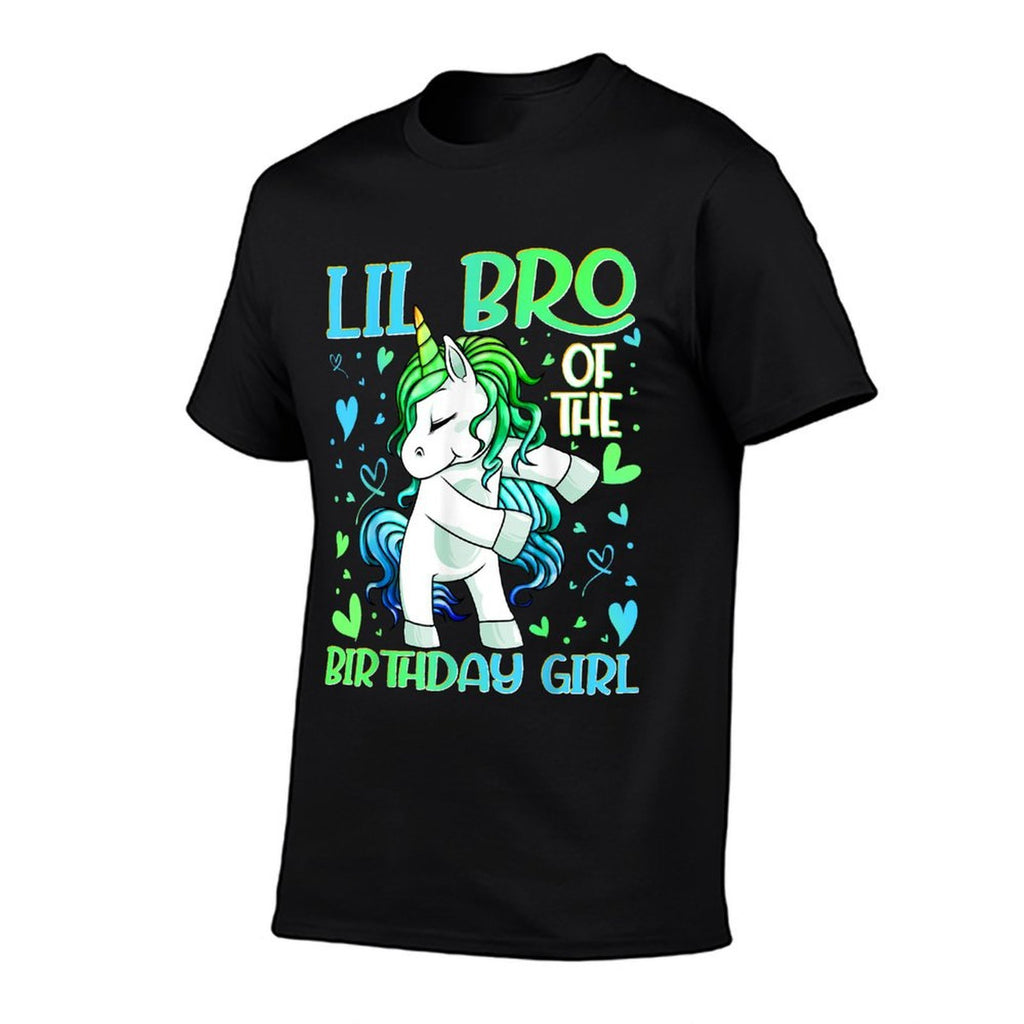 Lil Bro of The Birthday Girl Flossing Unicorn Little Brother  Heathered Texture T-Shirt