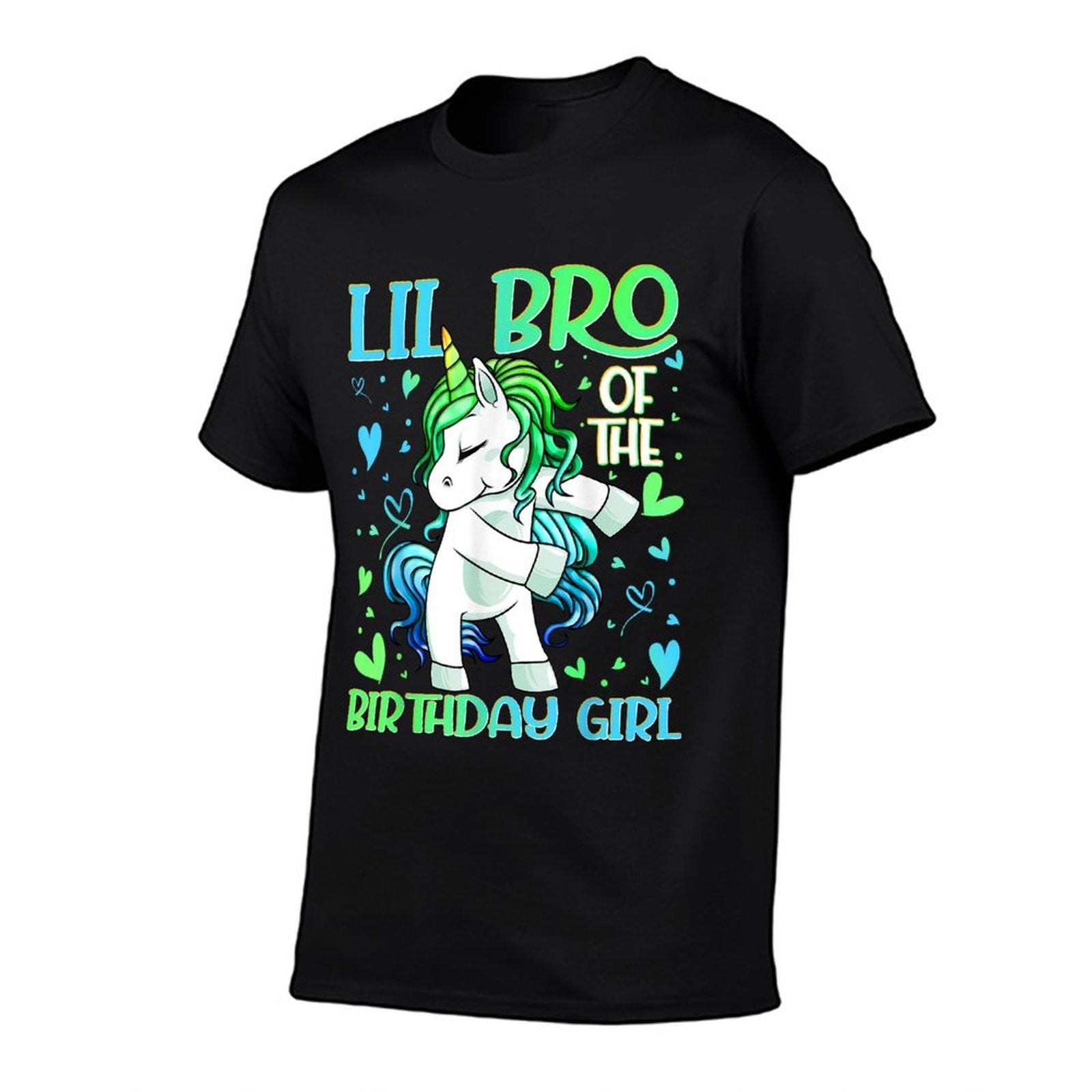 Lil Bro of The Birthday Girl Flossing Unicorn Little Brother  Heathered Texture T-Shirt