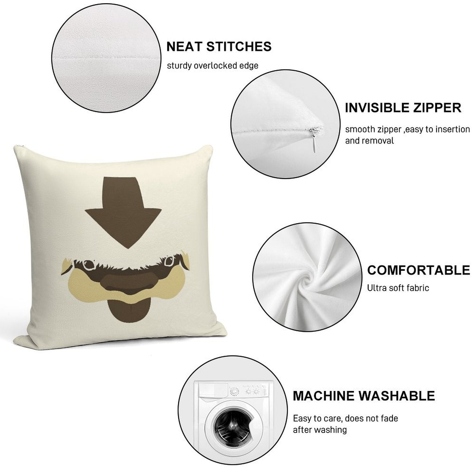 YIP-YIP! Soft Skin-Friendly Throw Pillow