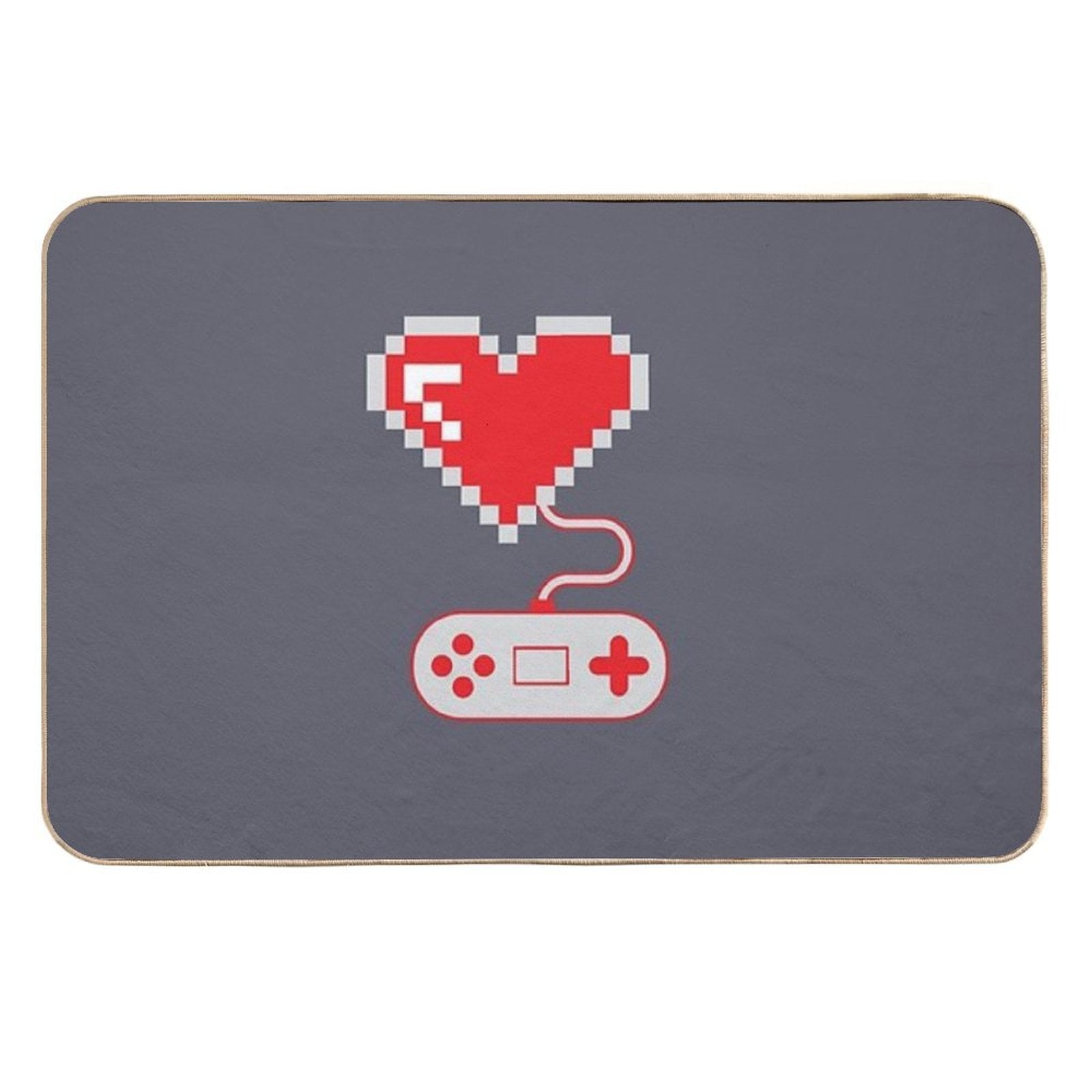 8 Bit Gamer Heart  Long-Lasting Bath Mat