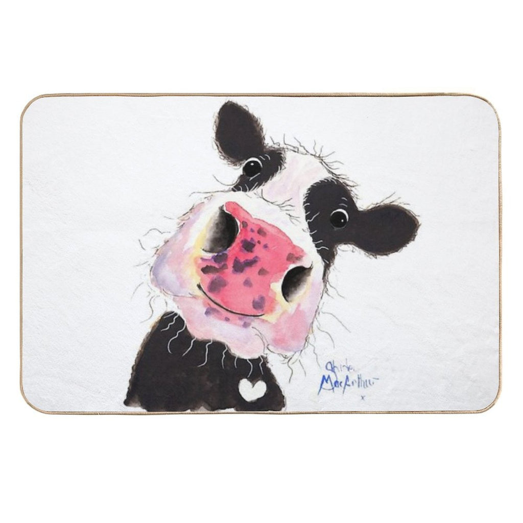 CoW PRiNT, ANiMaL PRiNT ' ARTHuR ' BY SHiRLeY MacARTHuR  Fade-Resistant Bath Mat