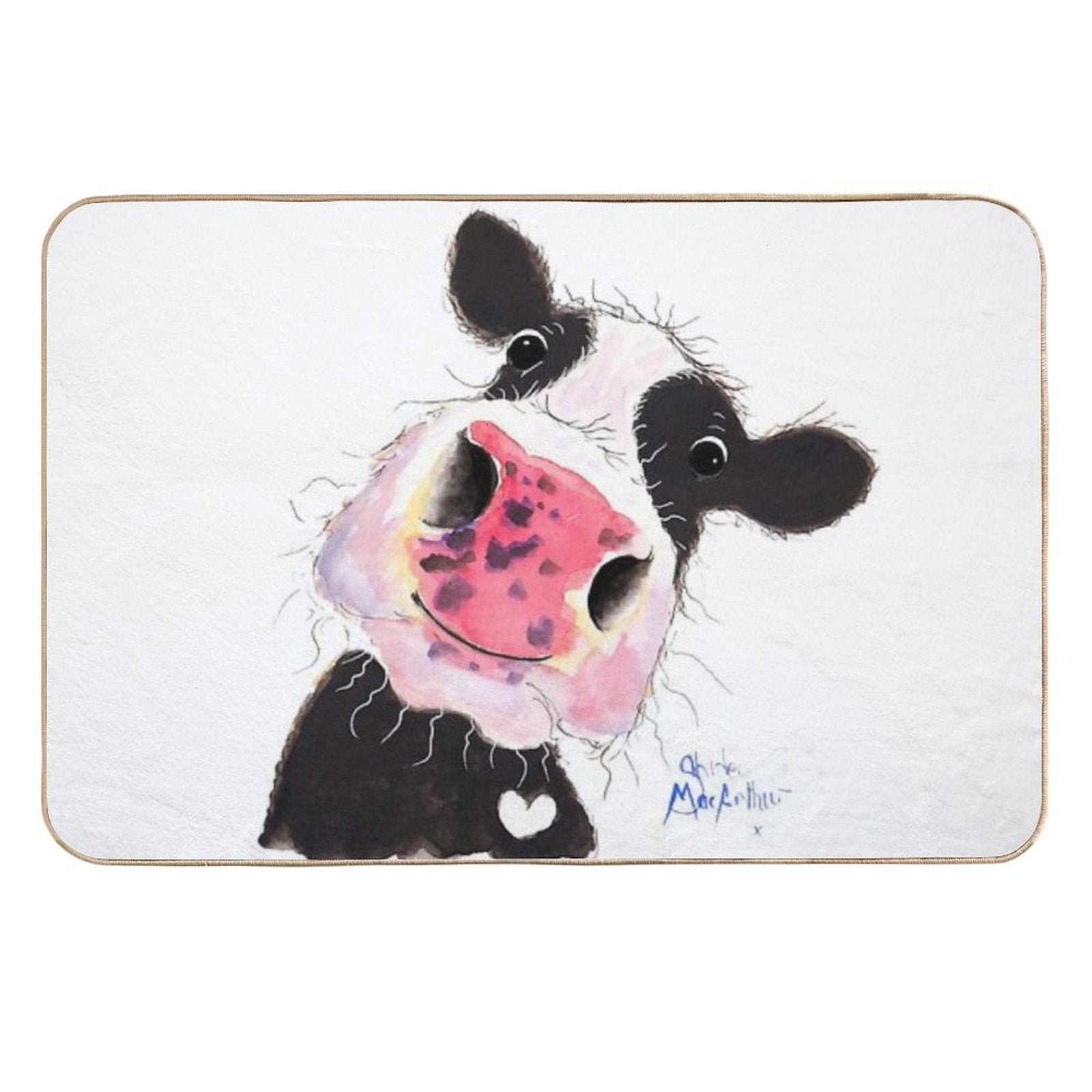 CoW PRiNT, ANiMaL PRiNT ' ARTHuR ' BY SHiRLeY MacARTHuR  Fade-Resistant Bath Mat