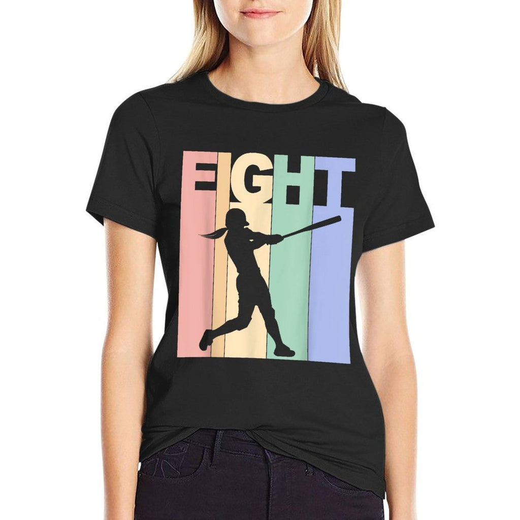 Vintage 8th Birthday Softball Girls 8 Year Old Birthday  Eco-friendly Material T-Shirt