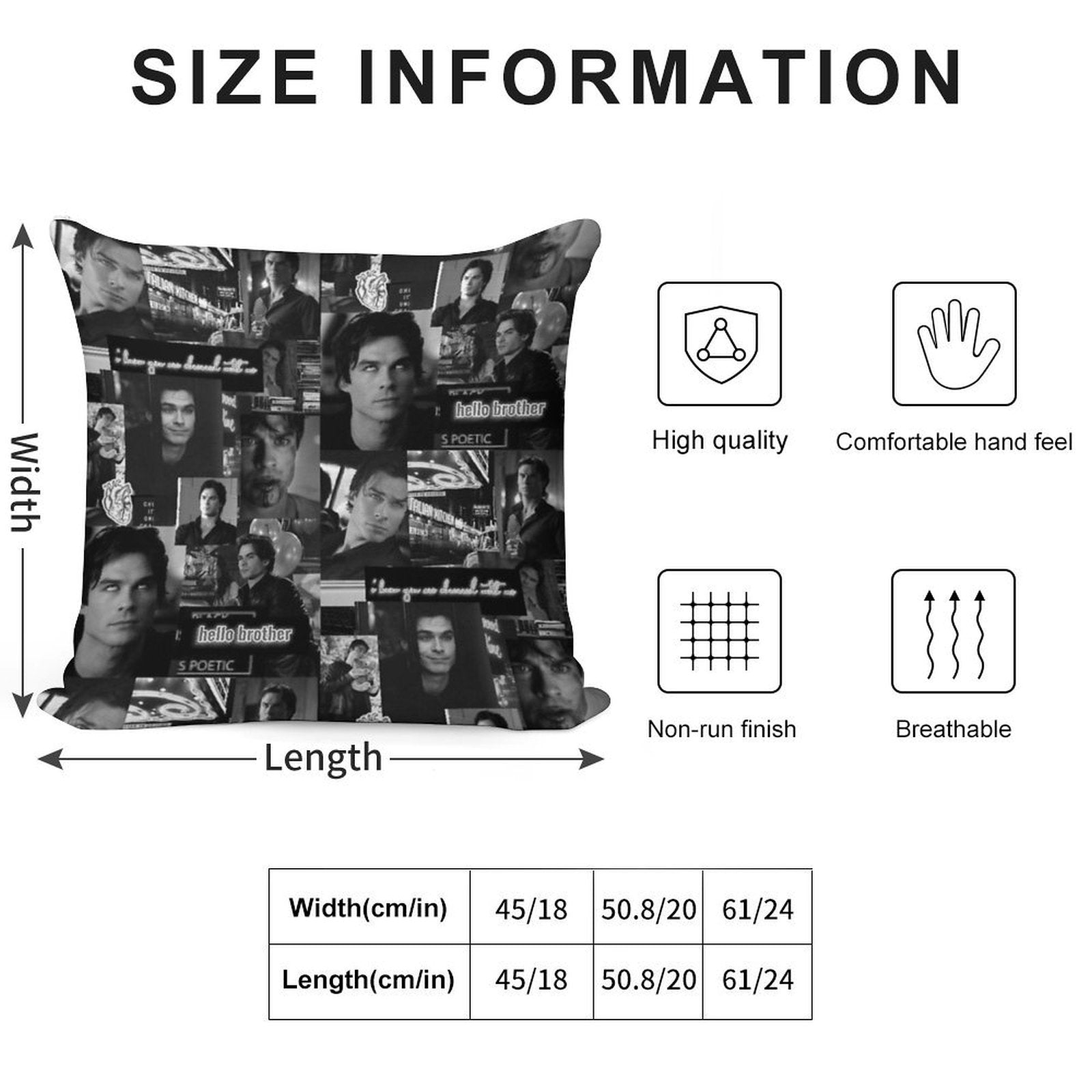 Damon Collage B&w Soft Anti-Pilling Throw Pillow