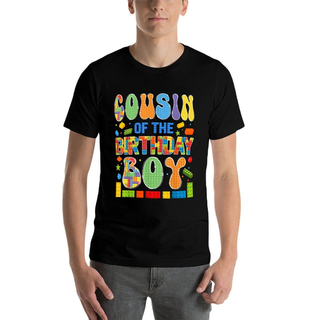 Cousin Of The Birthday Boy Building Block Birthday  Moisture-wicking T-Shirt