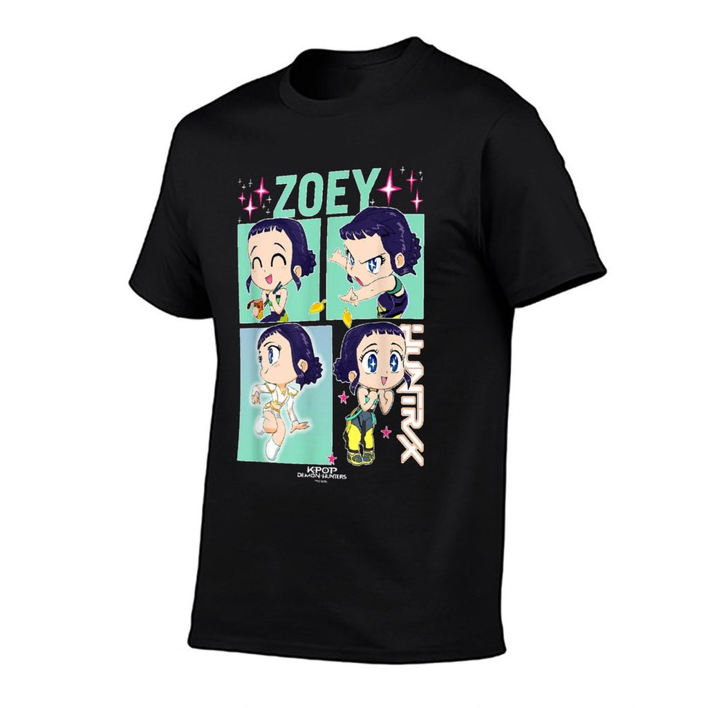 KPop Demon Hunters Zoey Officially Licensed  Ribbed Collar T-Shirt