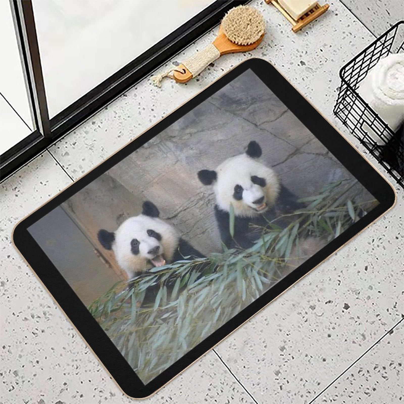 Giant Pandas Ya Lun And Xi Lun at Zoo Atlanta  Pet-Safe Bath Mat