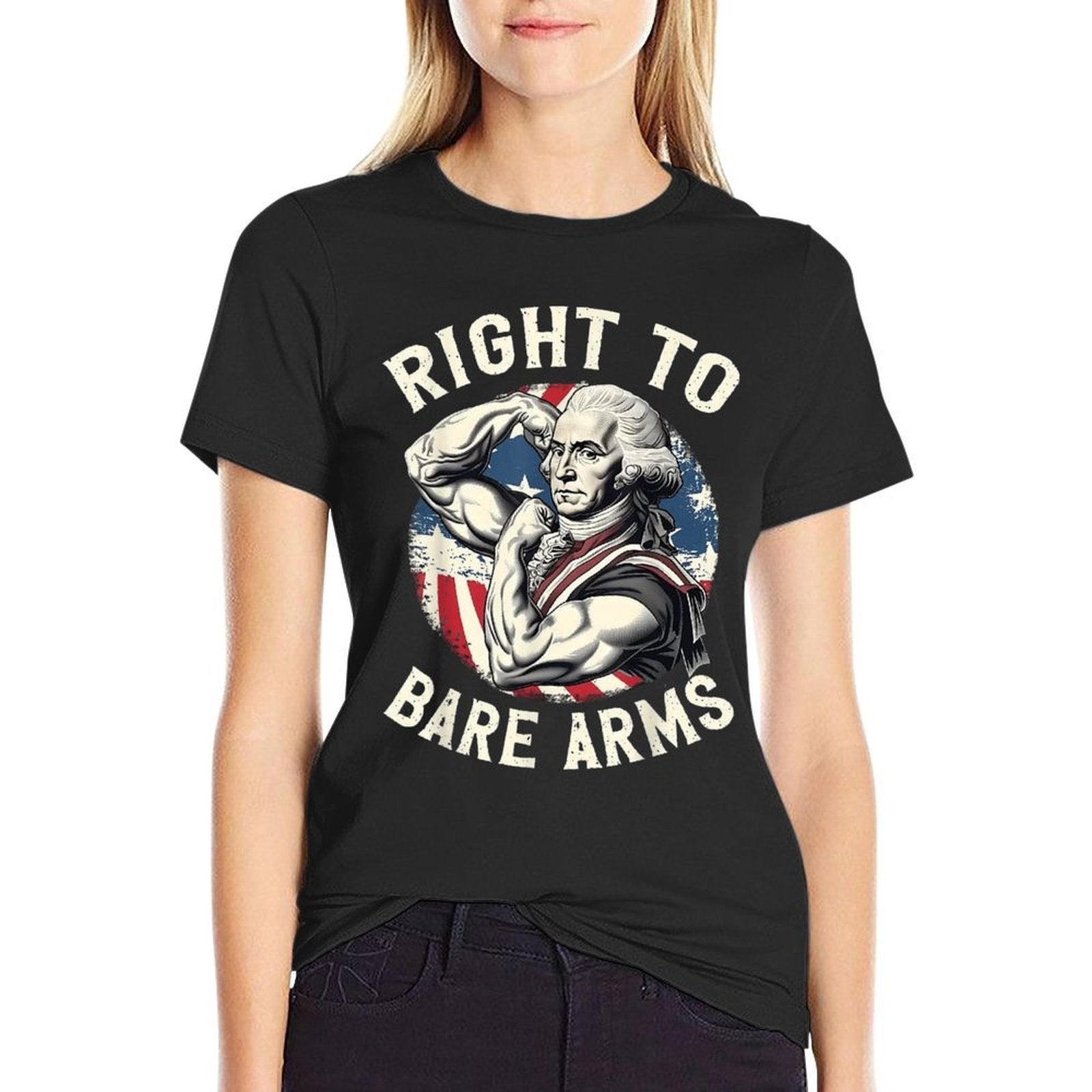 Right To Bare Arms - 4th of July Funny Gym George Washington  Relaxed-fit T-Shirt
