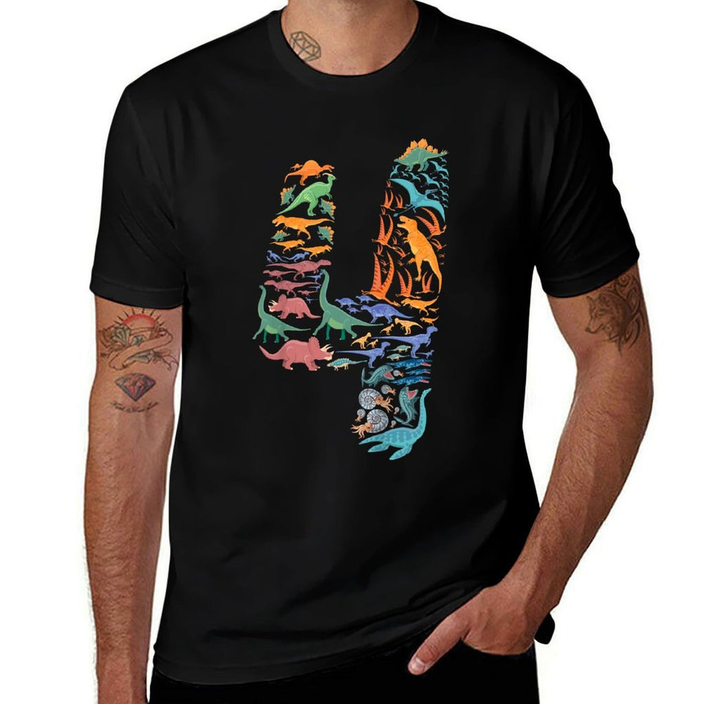 Kids Dinosaur 4th Birthday Boy 4 Years T-Rex Party Rawr I'm 4  Soft T-Shirt