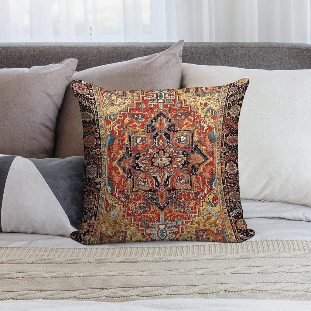 Heriz Persian Carpet Print Soft Ultra-Soft Texture Throw Pillow