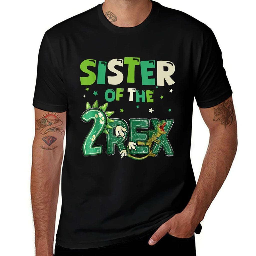 Sister of The Two Rex Birthday Dinosaur Family Matching  Soft T-Shirt