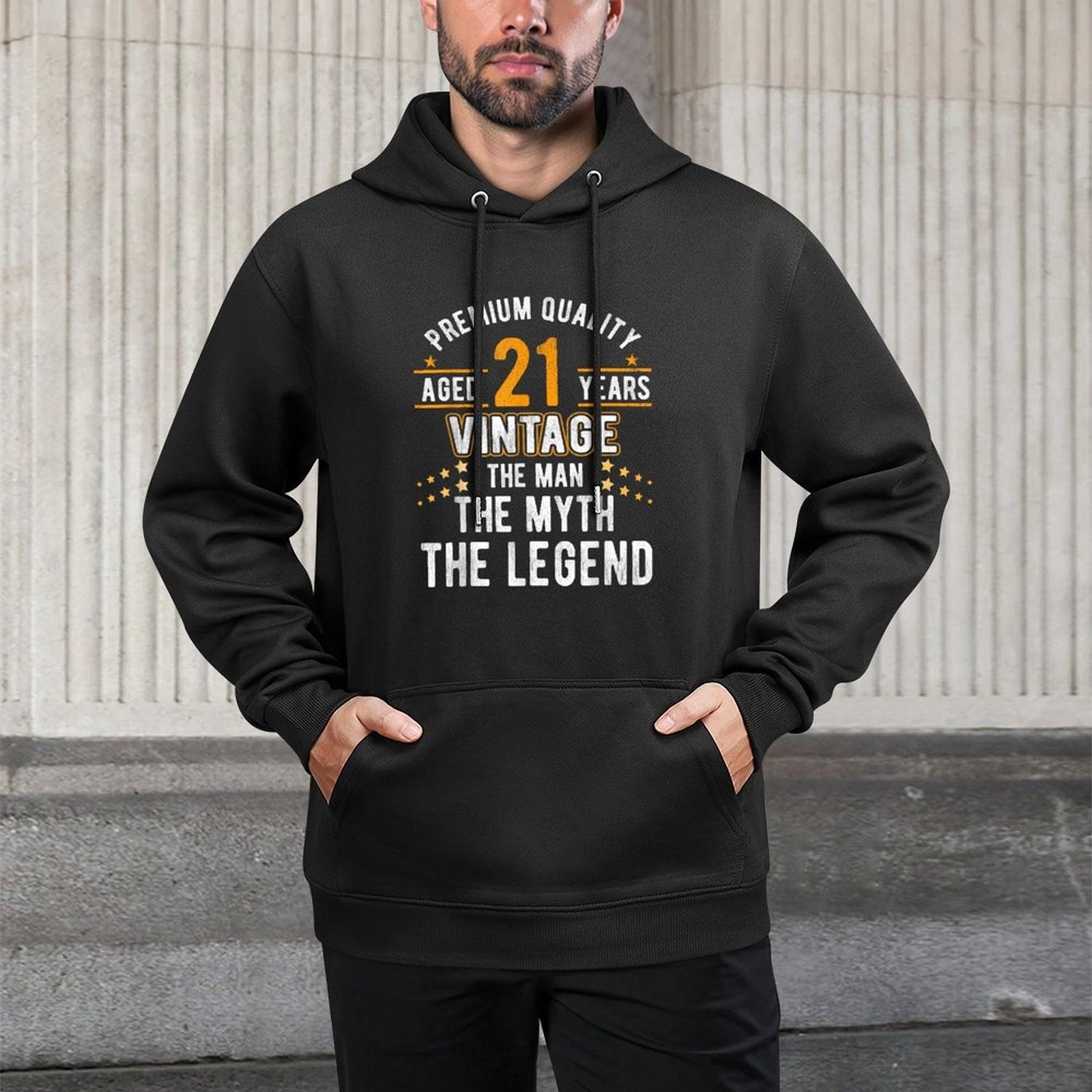 21 Years Old The Man Myth Legend Vintage 21st Birthday Customizable Surface Hoodie