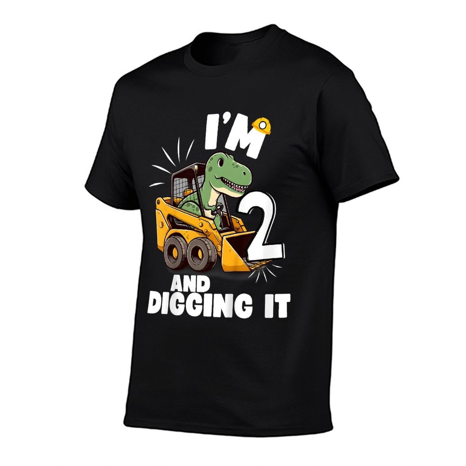 I'm 2 And Digging It 2nd Birthday Dinosaur Construction  High-quality Stitching T-Shirt