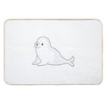 Adorable Baby Seal Just Vibing Out Here  Fade-Resistant Bath Mat