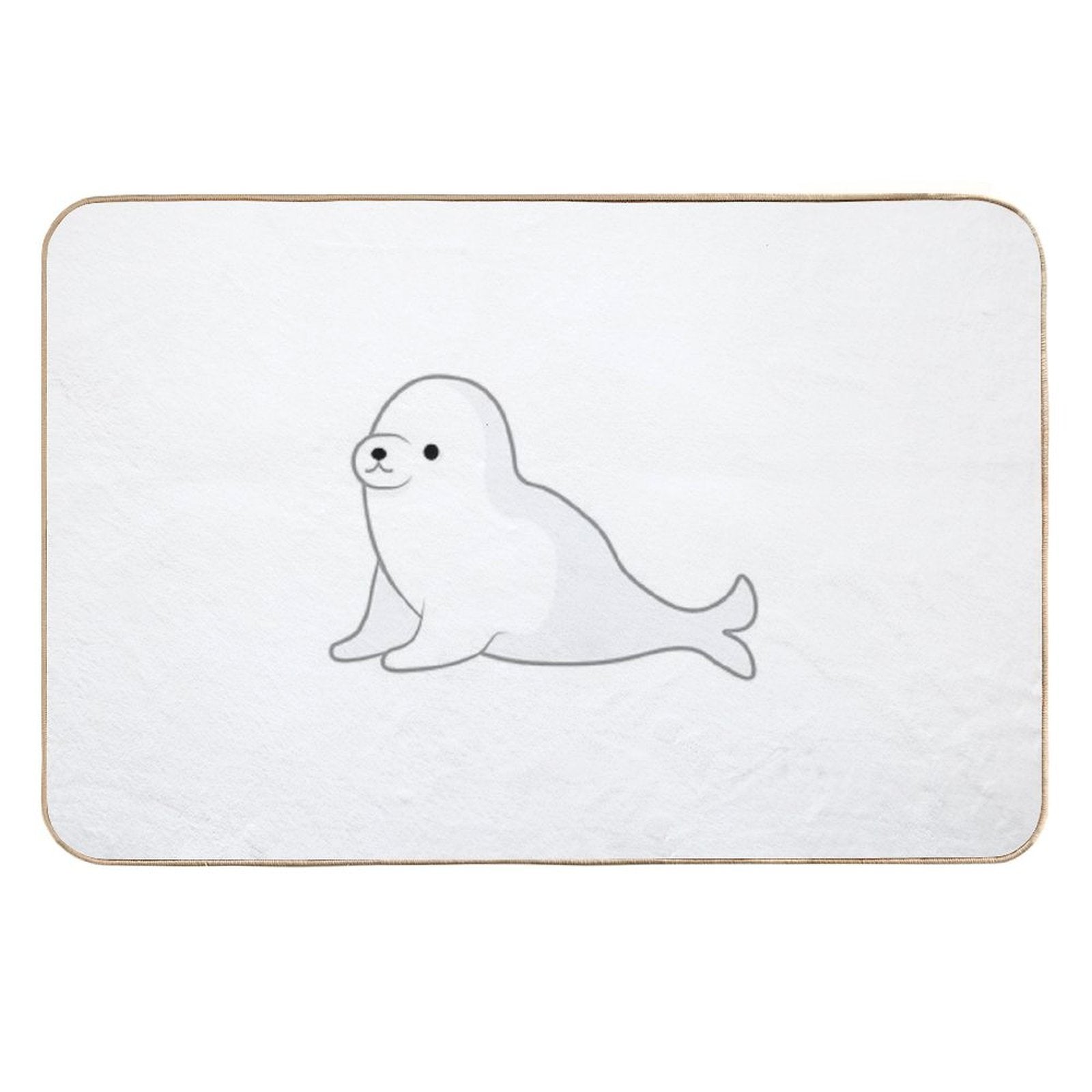 Adorable Baby Seal Just Vibing Out Here  Fade-Resistant Bath Mat