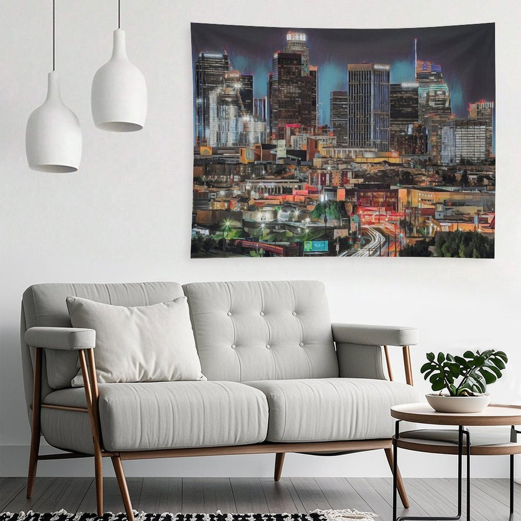 Los Angeles at Night Tapestry