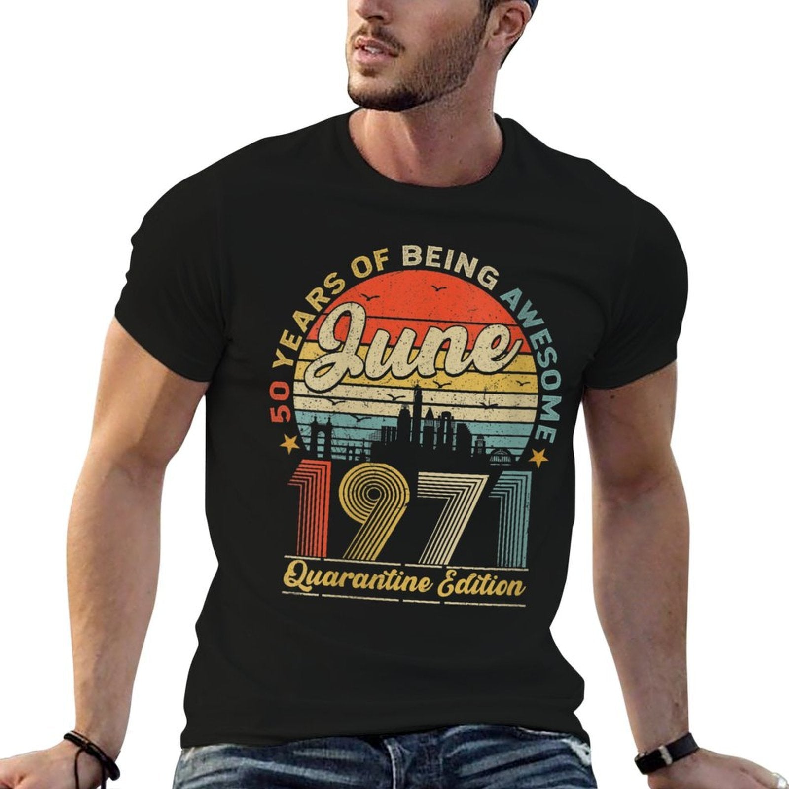Womens 50th Birthday Decoration June 1971 Men Women 50 Years Old Comfortable T-Shirt