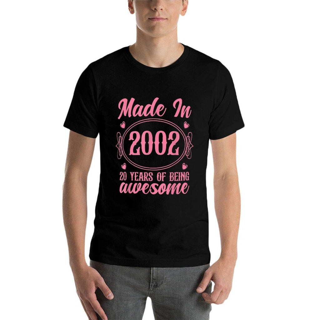 Awesome 20th Birthday Floral Born in The Year 2002  Breathable T-Shirt