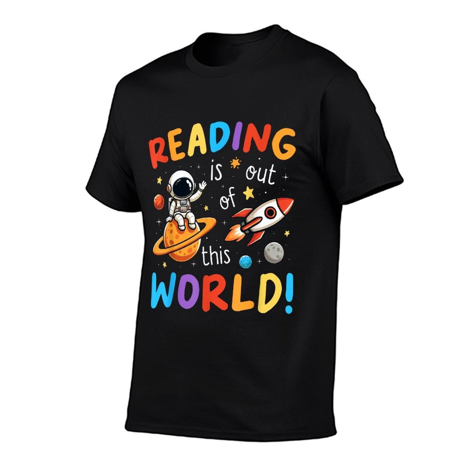 Reading Is Out Of This World Space Funny Books Lover Kids  Rolled Sleeves T-Shirt