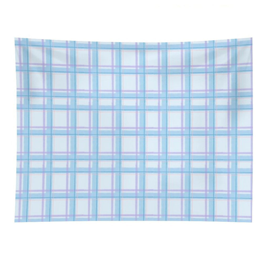 Light Blue And Purple Plaid Pattern Tapestry