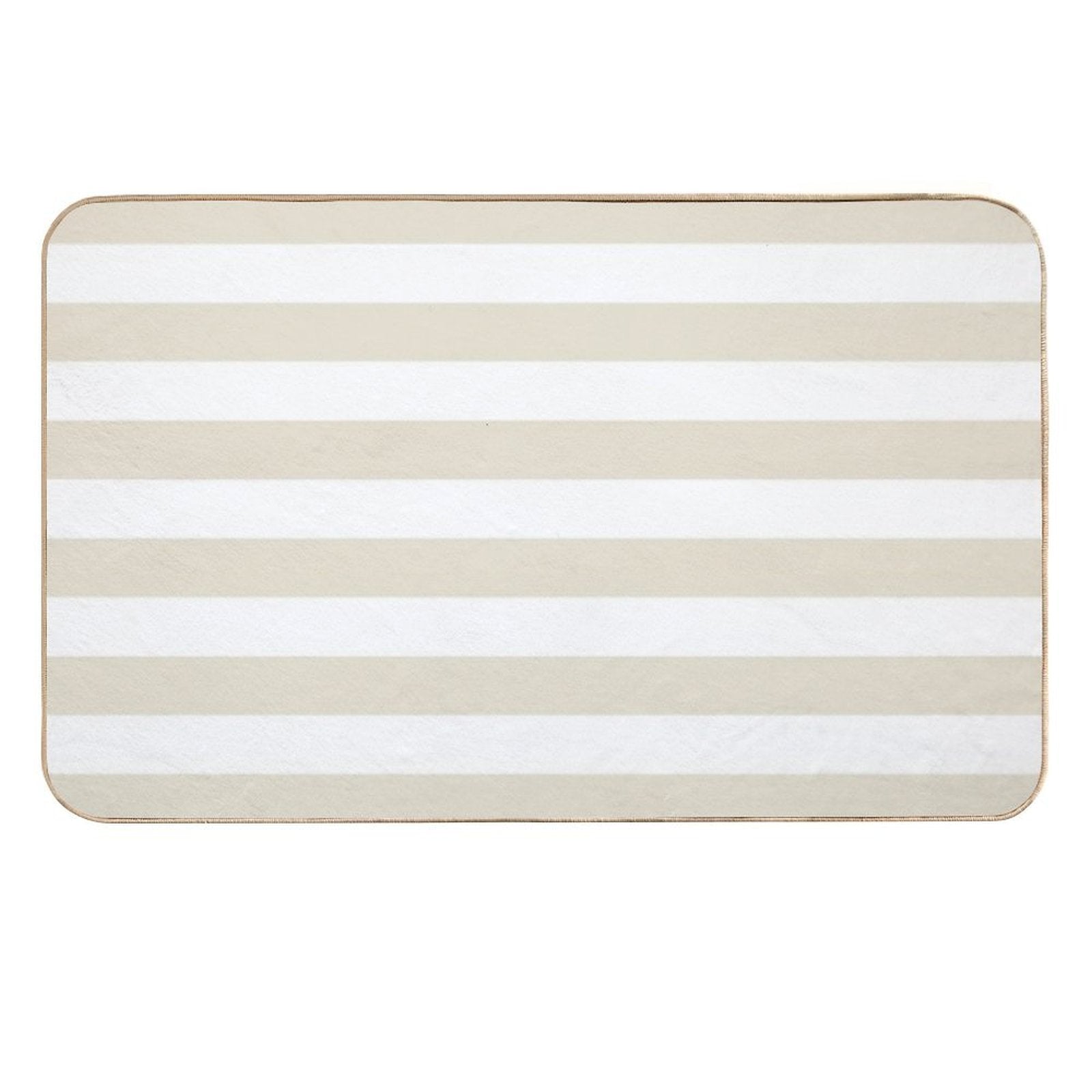Beige And White Horizontal Stripe Pattern - Hue Coordinates WPantone Baby's Breath 11-0202 2022 Trending Color  Versatile Bath Mat